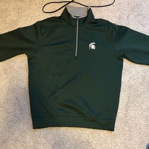Antigua Dark Green Quarter-Zip Pullover with Spartan Helm